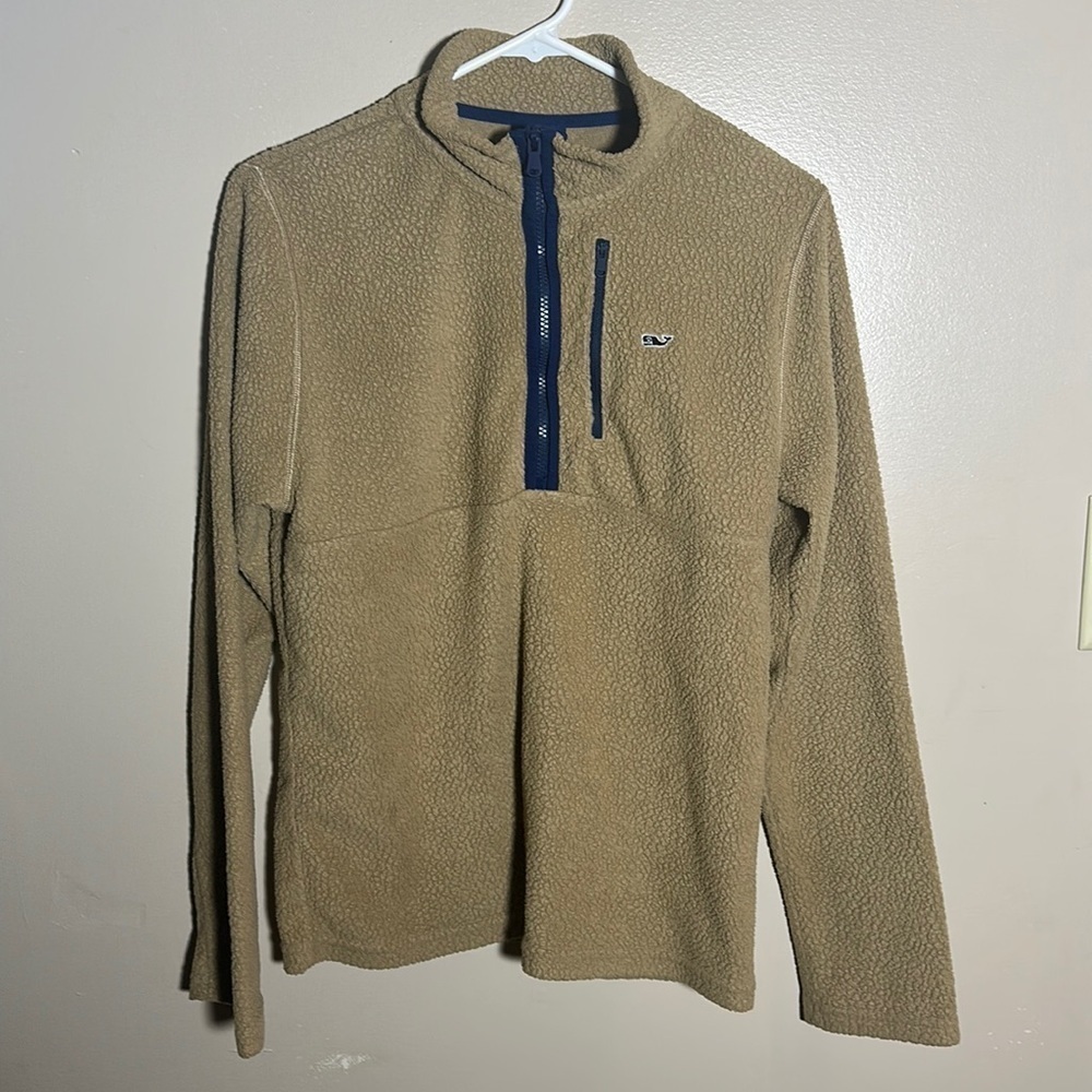 Vineyard Vines Brown Teddy Sherpa‎ Quarter Zip Fleece | XL 18